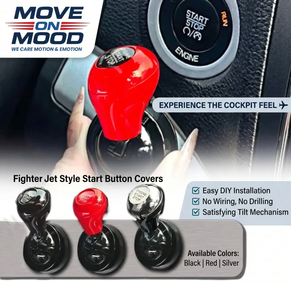 Car Engine Start Button Lever Cover Premium Fighter Jet Style