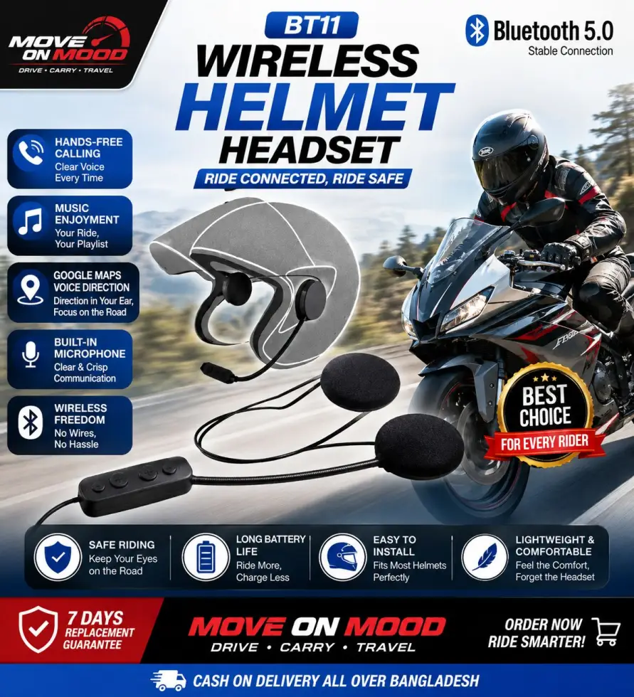 Wireless Motorcycle Helmet Headset with Mic